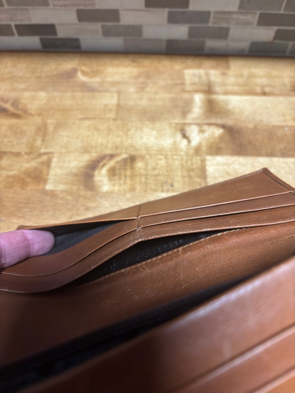 Burberry Tan Brown Leather Continental Wallet   DustBag included - Picture 5 of 15